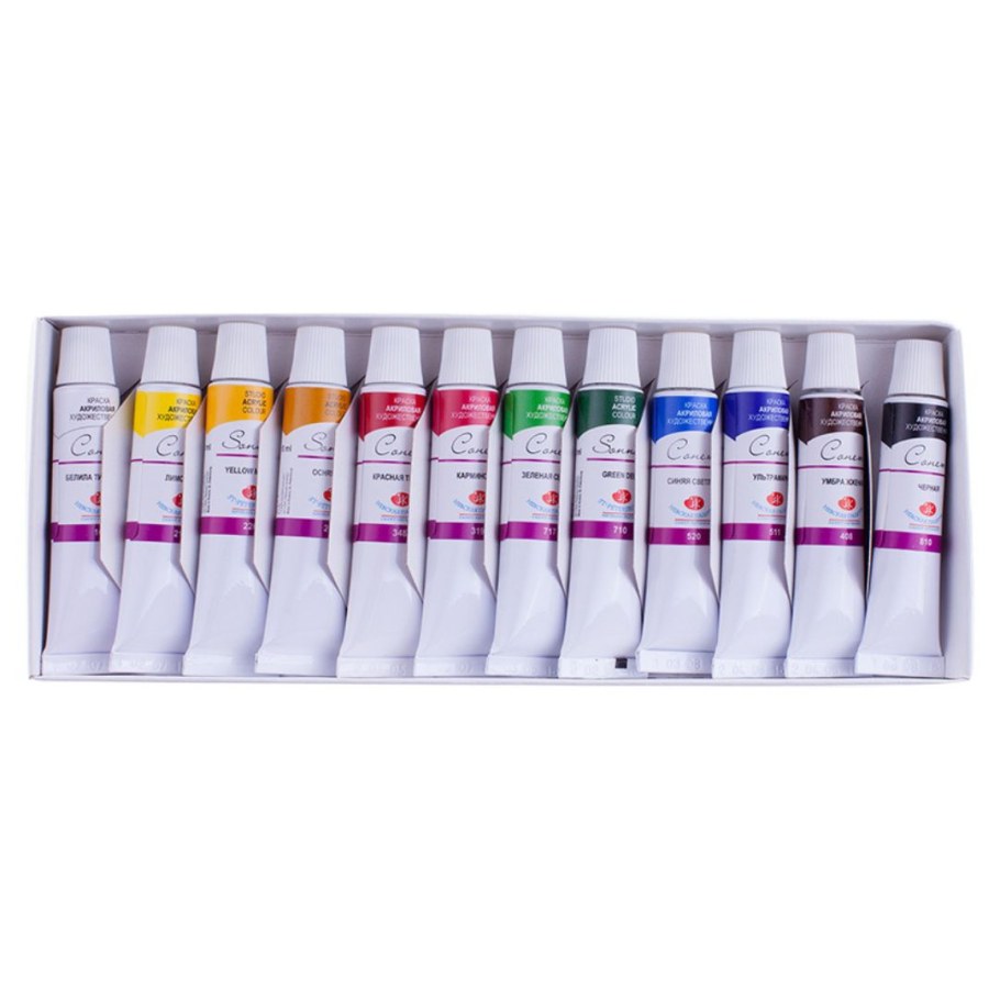 Краска акриловая "Сонет" набор 12 цв. 10 Мл 2841095