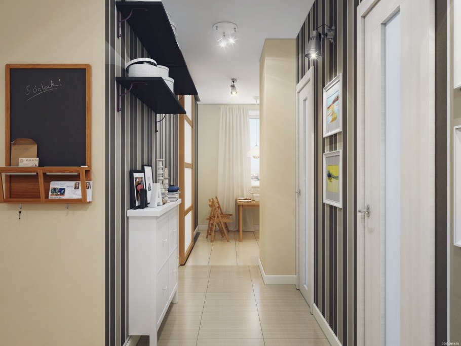 Интерьер узкой прихожей в квартире
