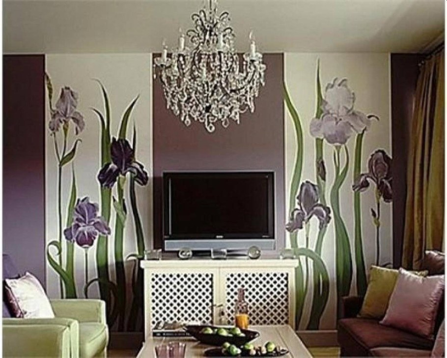 Обои в гостиную комбинированные