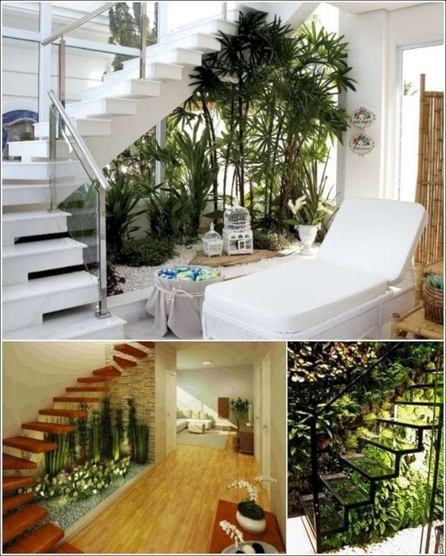 Зимний сад под лестницей