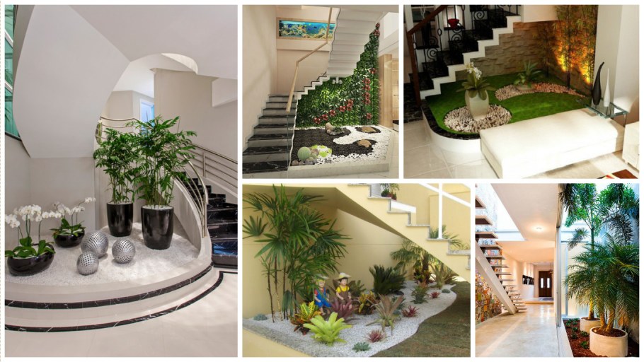 Цветочный уголок под лестницей