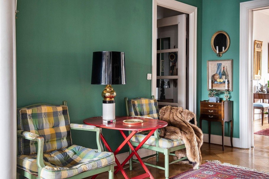 Шалфейный цвет стен в интерьере