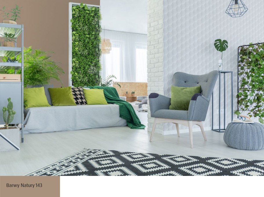 Интерьер насыщено Изумрудные стены