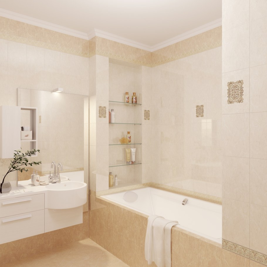 Бежевая ванная
