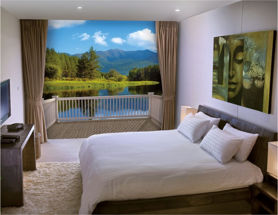 Фотообои в спальню природа