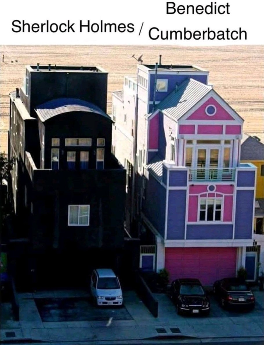 Черный и розовый дом Мем